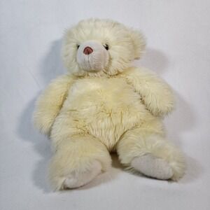 Vintage Teddy Bear Plush Stuffed Animal Mary Meyer White Blonde Long Hair Kids
